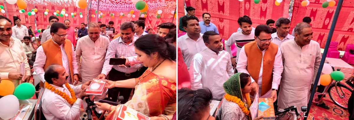 दिव्यांगजन को मंत्री नरेंद्र कश्यप ने मोटराइज्ड ट्राई साइकिल एवं प्रमाण-पत्र किया वितरित